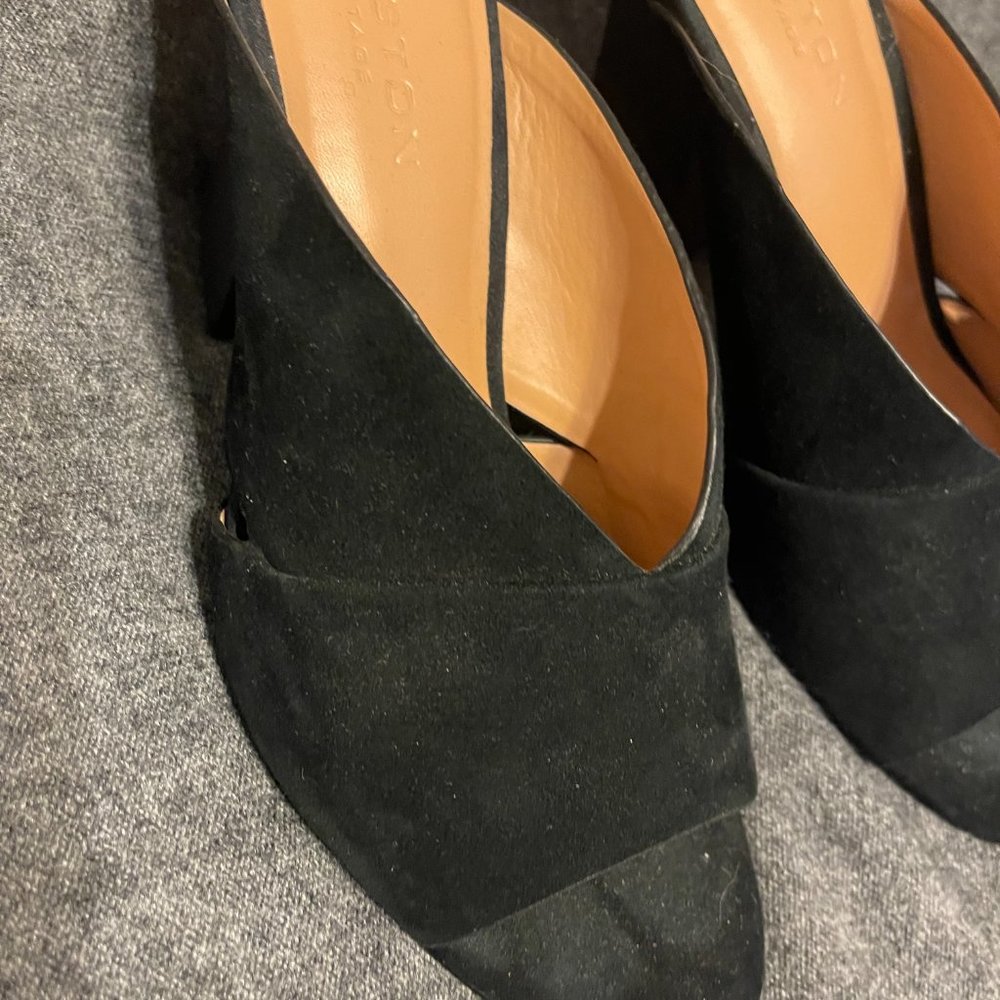 Halston Heritage Black Suede Sandals - Picture 4 of 8